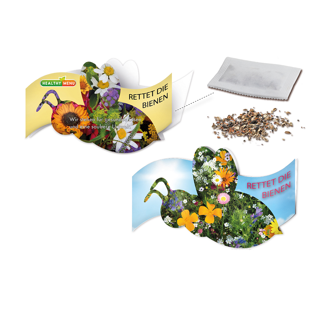 Bees folded-card with seeds
