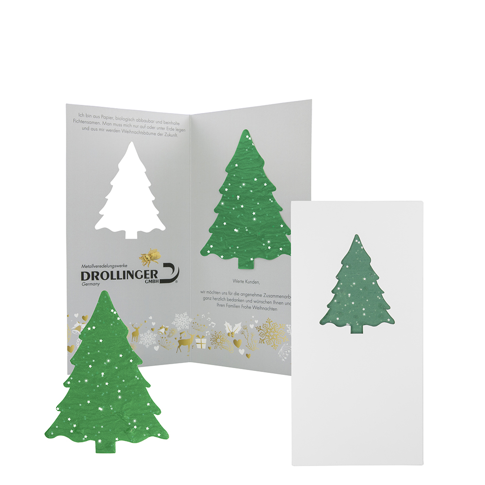 Greeting-card with seed paper fir tree